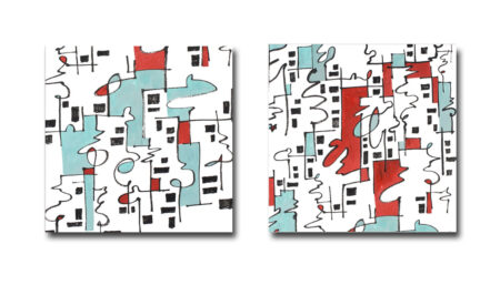 City of Faces Print Set of 2